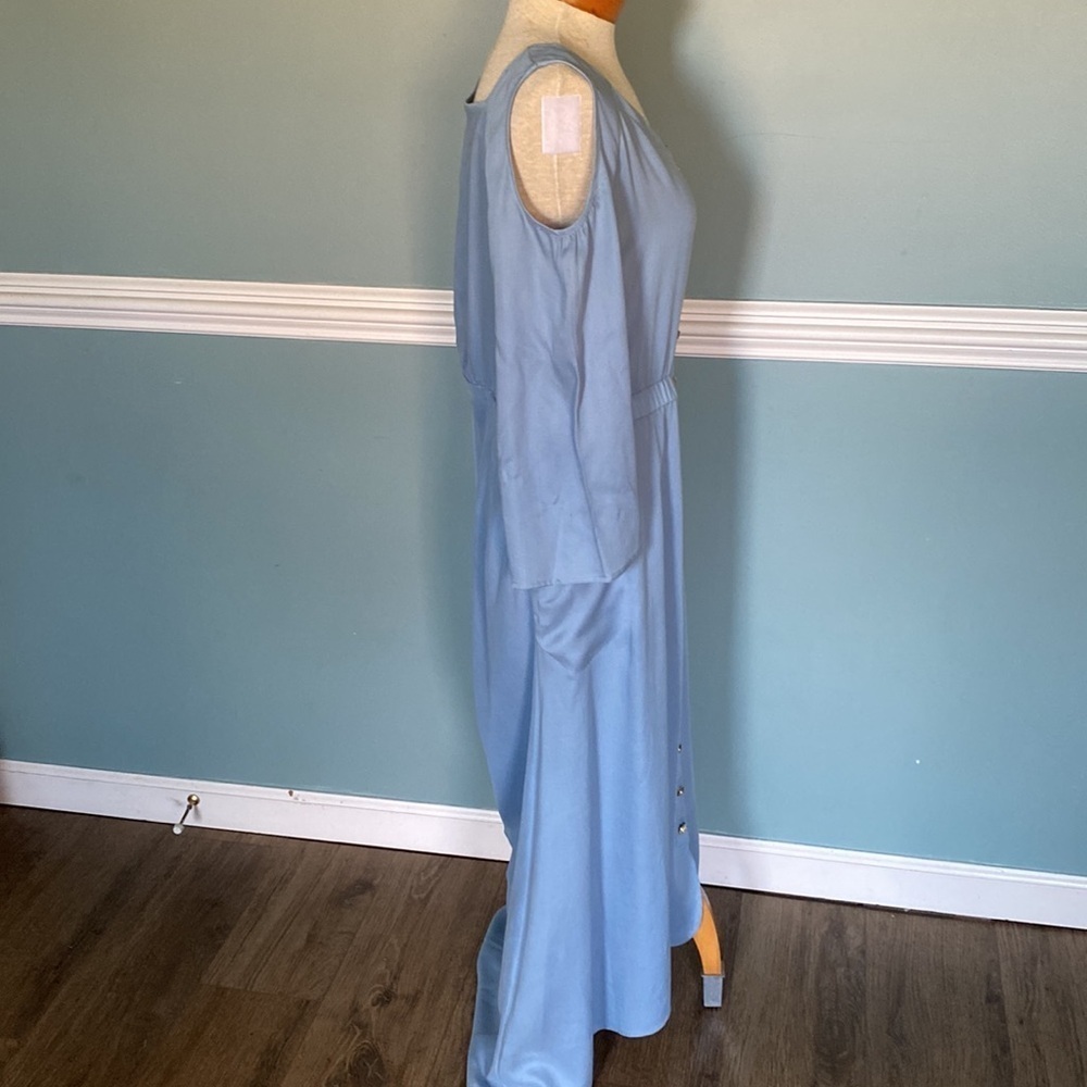 Soft Surroundings bridgette Tencel Cold Shoulder Maxi Dress-Light L - Picture 5 of 8